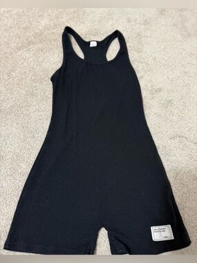 SHEIN Black Ribbed Romper